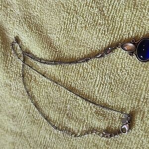 Lia Sophia Silver and Blue Pendant Necklace 18 "